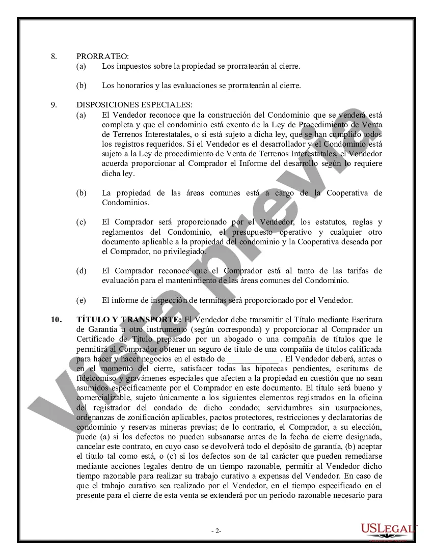 Preview Acuerdo de Compra de Condominio