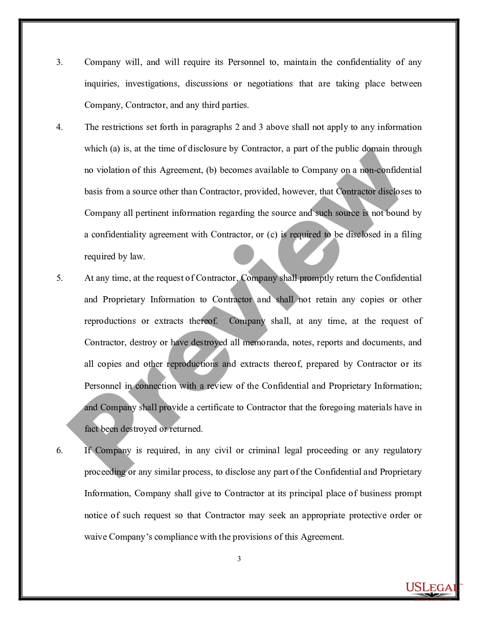 page 2 Nondisclosure and Confidentiality Agreement - Potential Purchase preview