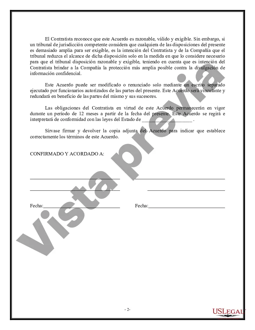 Preview Acuerdo de confidencialidad y no divulgación - Materiales de evaluación