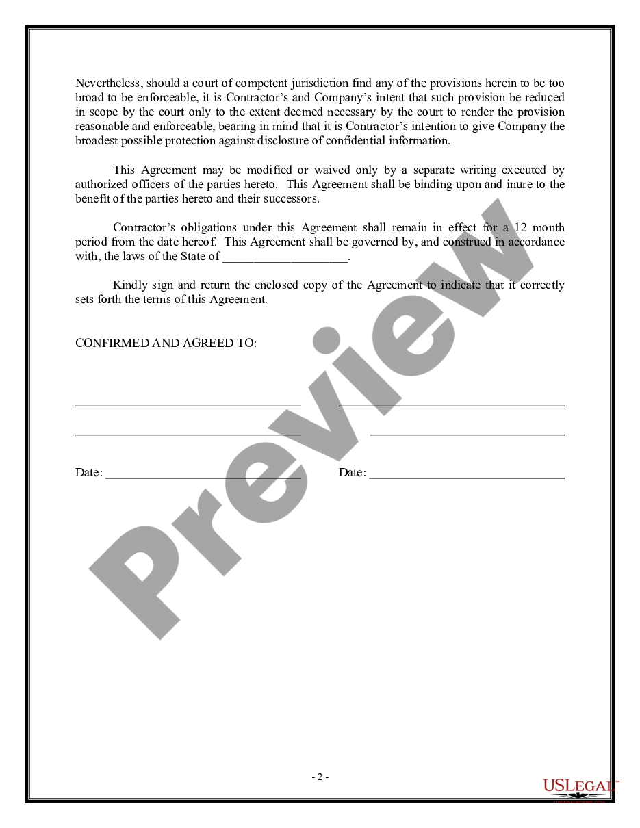 page 1 Confidentiality and Nondisclosure Agreement - Evaluation Materials preview