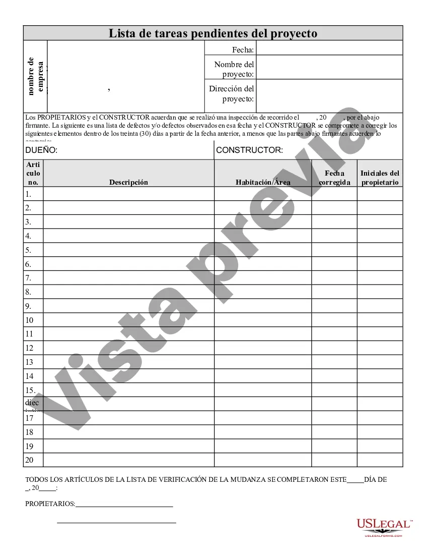 Preview Lista final de tareas del contratista