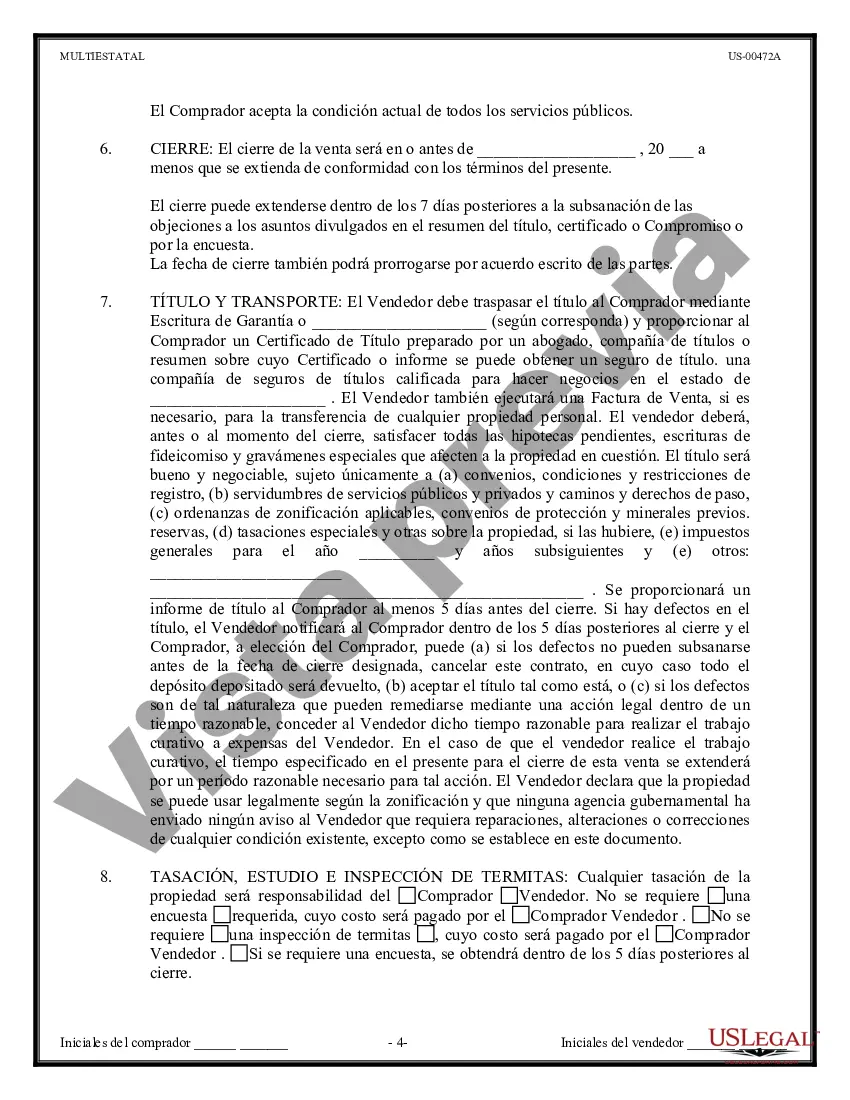 Preview Contrato de Compraventa de Bienes Raíces - Sin Corredor - Financiamiento del Vendedor o Todo en Efectivo - Residencial