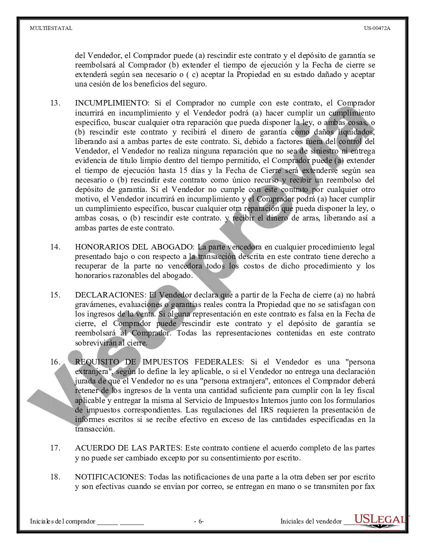 Preview Contrato de Compraventa de Bienes Raíces - Sin Corredor - Financiamiento del Vendedor o Todo en Efectivo - Residencial