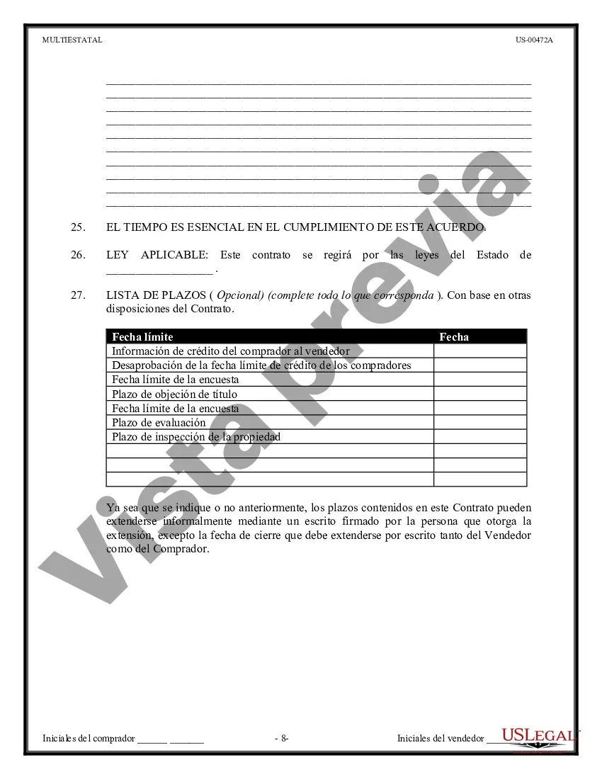 Preview Contrato de Compraventa de Bienes Raíces - Sin Corredor - Financiamiento del Vendedor o Todo en Efectivo - Residencial