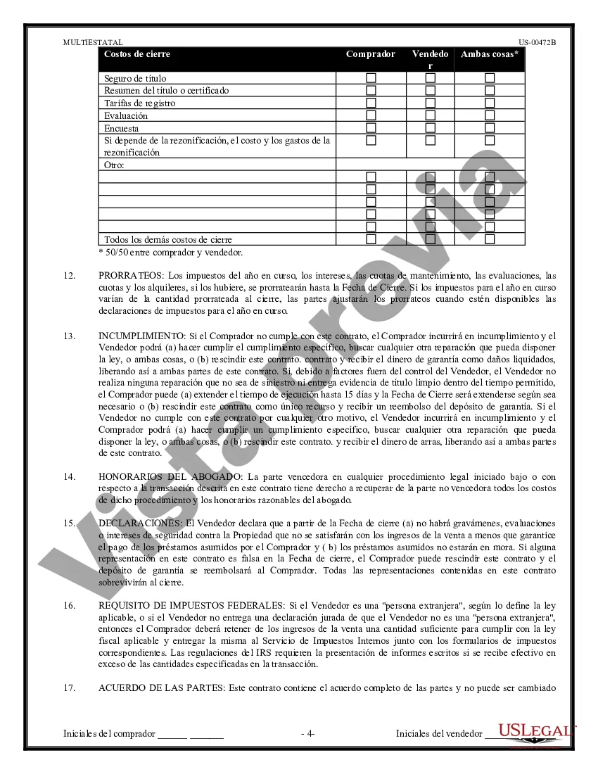 Preview Contrato de Compraventa de Bienes Raíces - Sin Corredor - Lote o Terreno Residencial