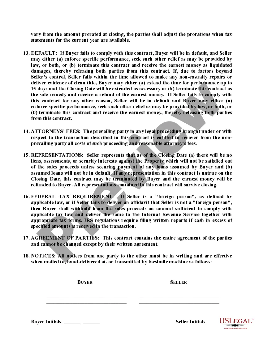 Get Contract for the Sale and Purchase of Real Estate - No Broker - Residential Lot or Land Preview Contract for the Sale and Purchase of Real Estate - No Broker - Residential Lot or Land