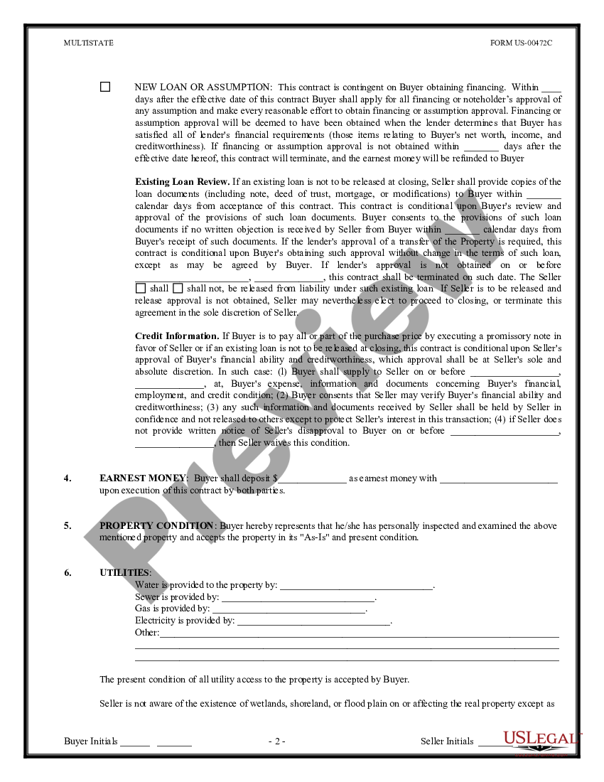 page 1 Contract for the Sale and Purchase of Real Estate - No Broker - Commercial Lot or Land preview