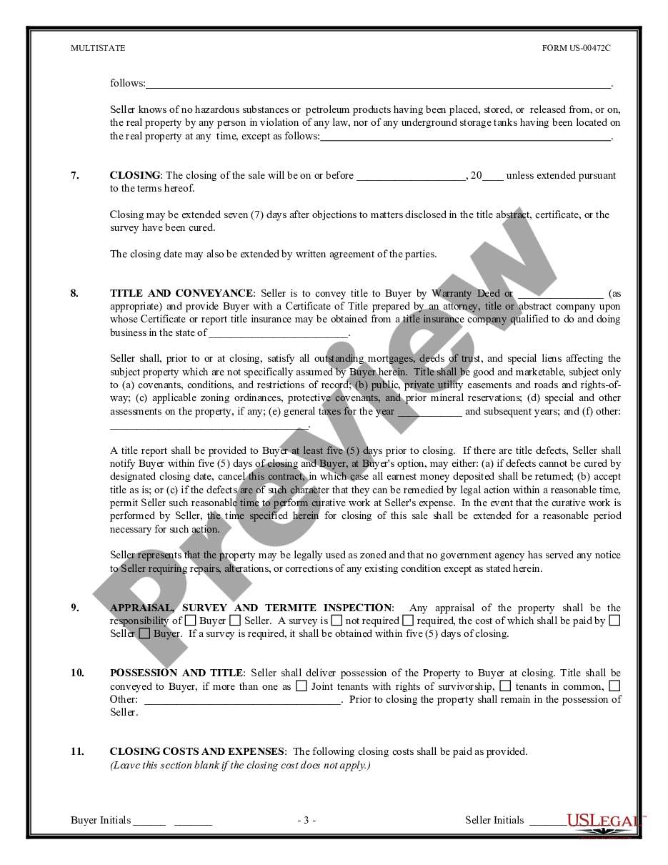 page 2 Contract for the Sale and Purchase of Real Estate - No Broker - Commercial Lot or Land preview