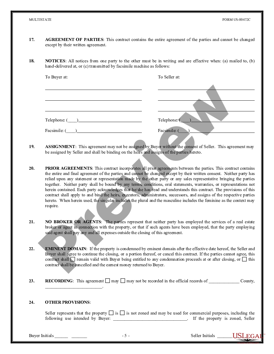 page 4 Contract for the Sale and Purchase of Real Estate - No Broker - Commercial Lot or Land preview