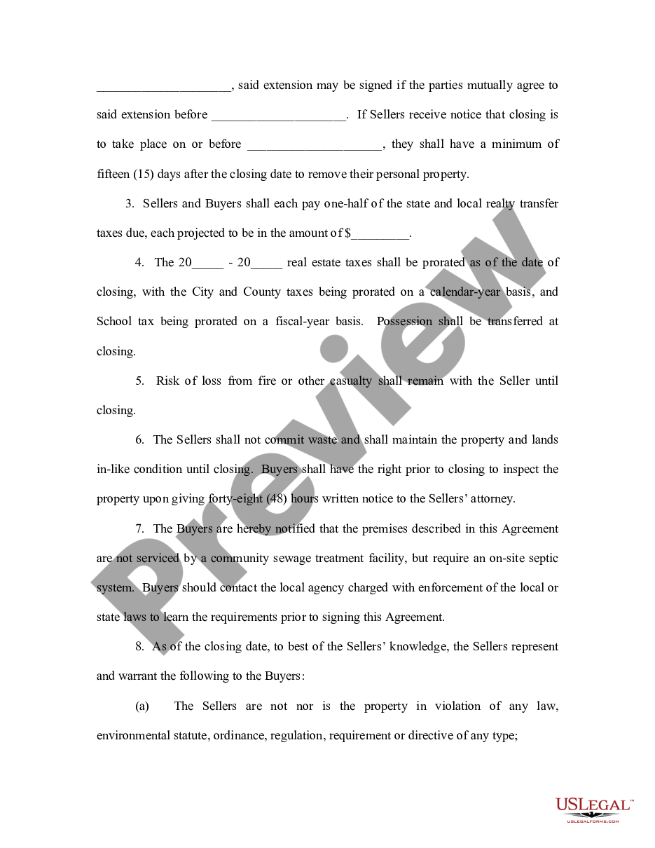 page 1 Agreement for Sale of Commercial Real Estate preview