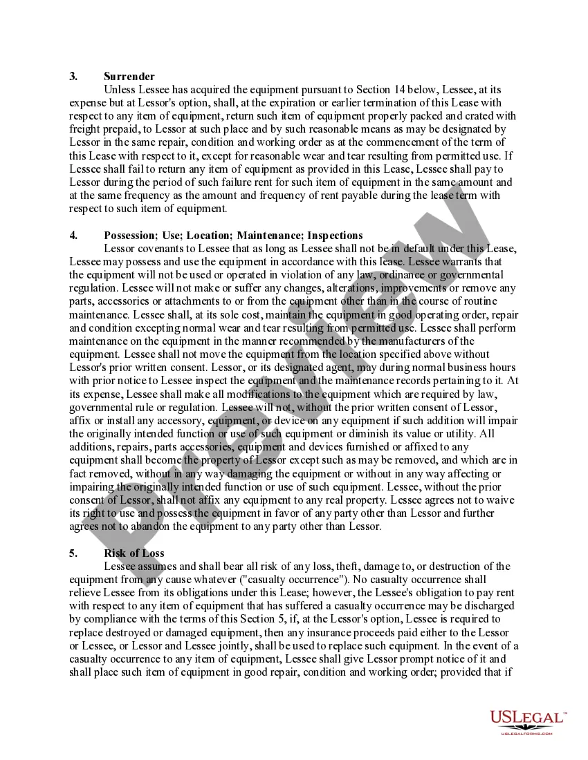 Preview Lease or Rental of Computer Equipment