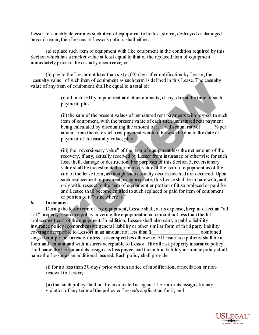 Preview Lease or Rental of Computer Equipment