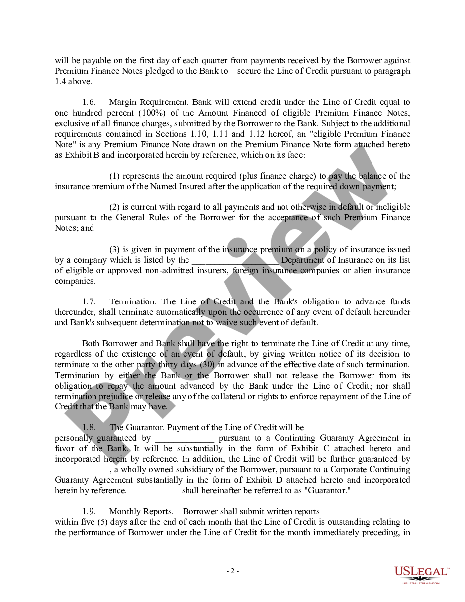 page 1 Credit Agreement preview