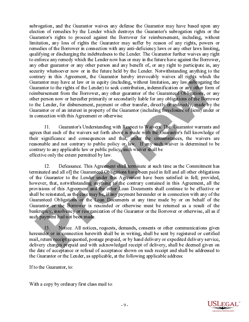 Preview Credit Agreement