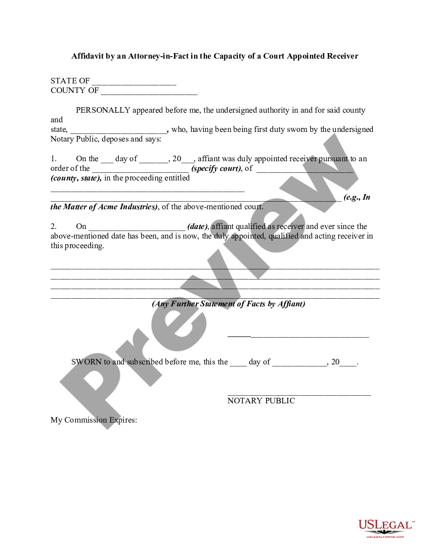 Affidavit Of Attorney In Fact Form Us Legal Forms 0038