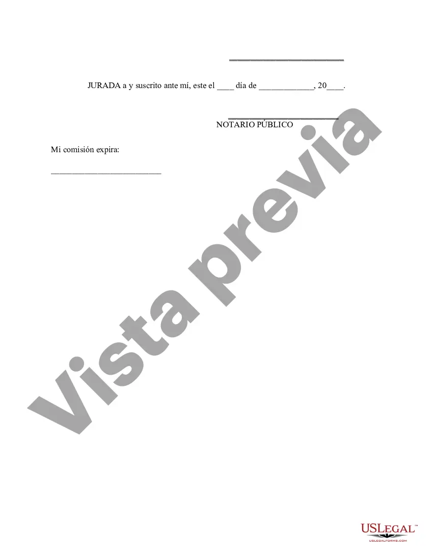 Preview Declaración jurada sobre la identidad de un otorgante y concesionario de bienes inmuebles