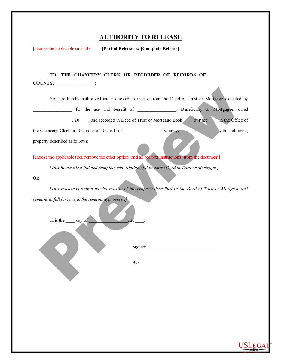 page 0 Deed of Trust - Release preview