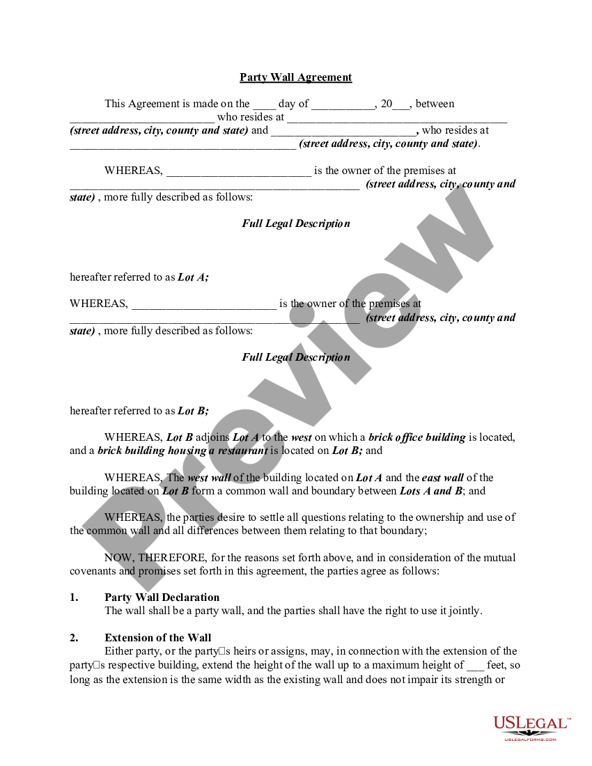 Party Wall Agreement Template 5419