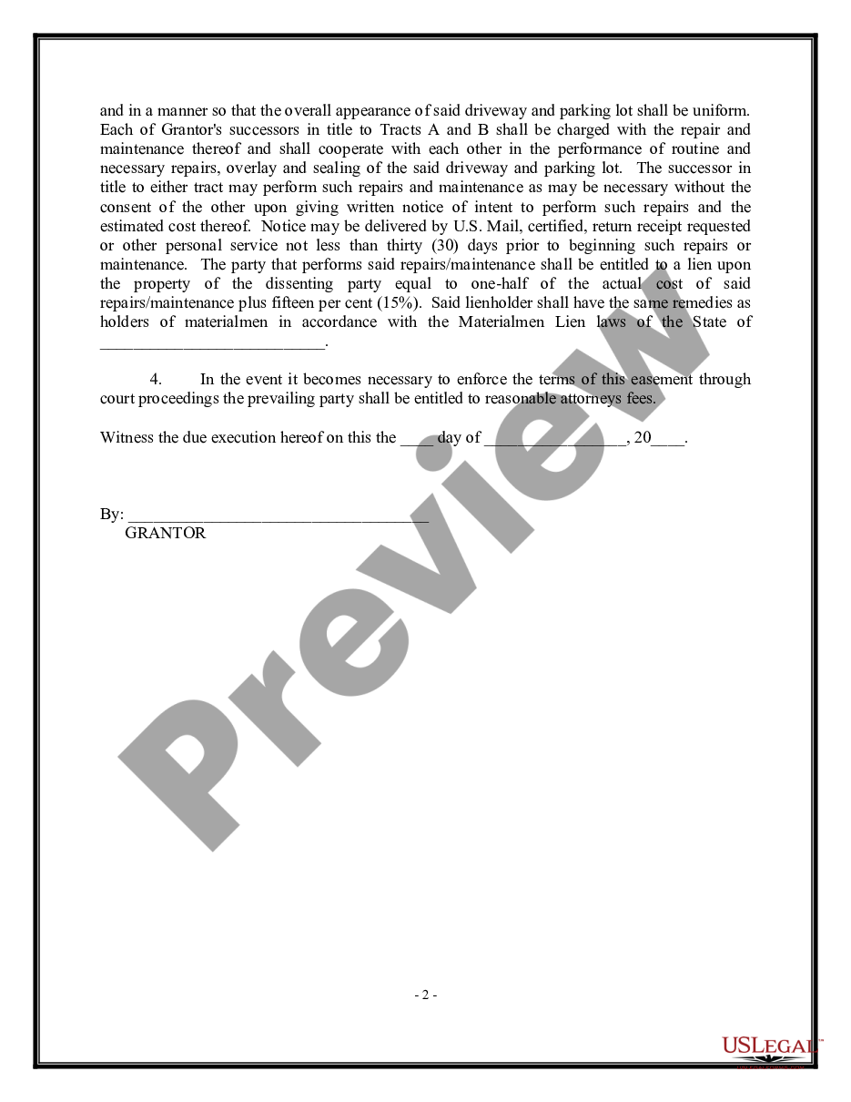 page 1 Easement - Shared Parking preview