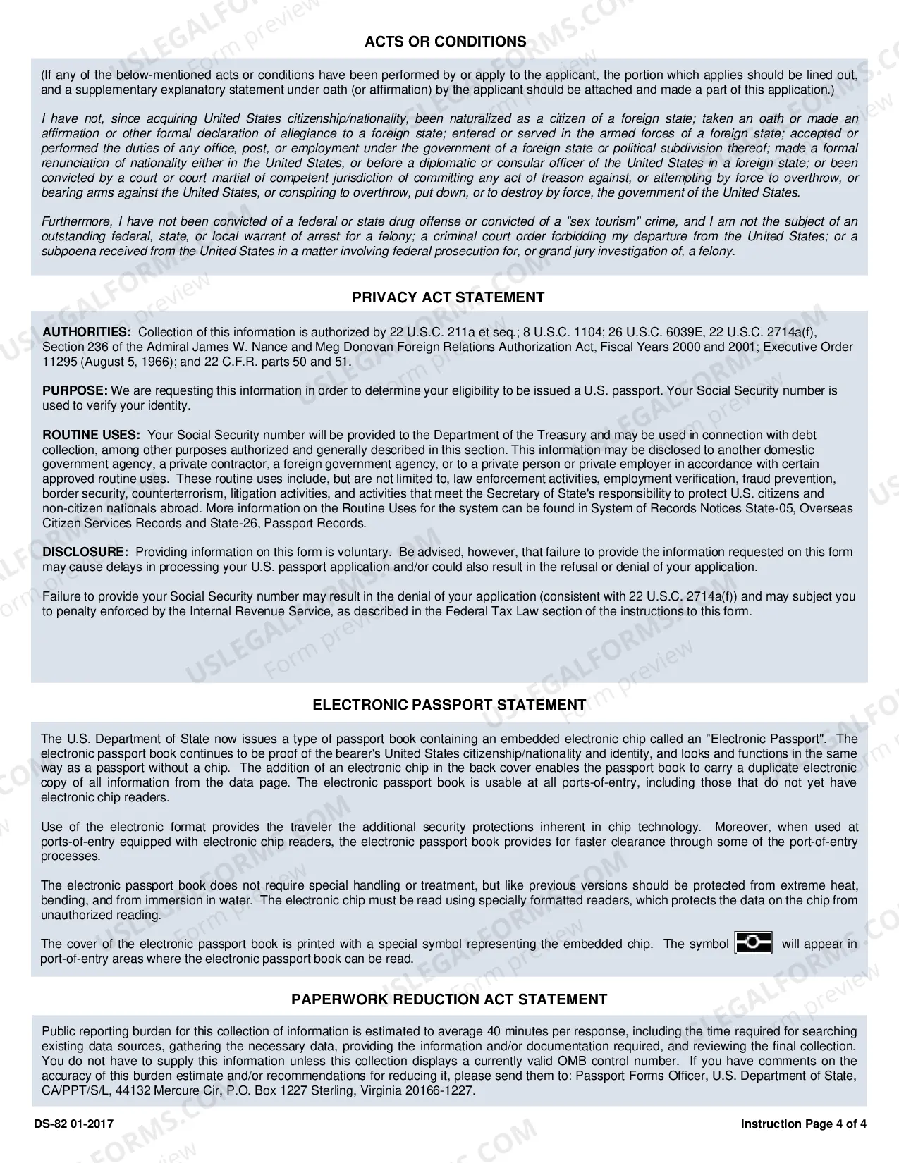 Preview Passport Renewal Application