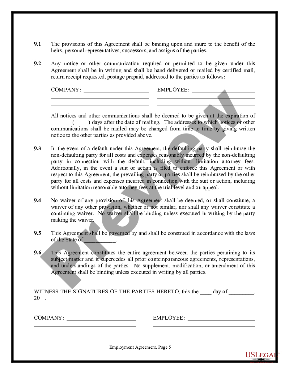 page 4 Employment Agreement - Long Version - Contract preview
