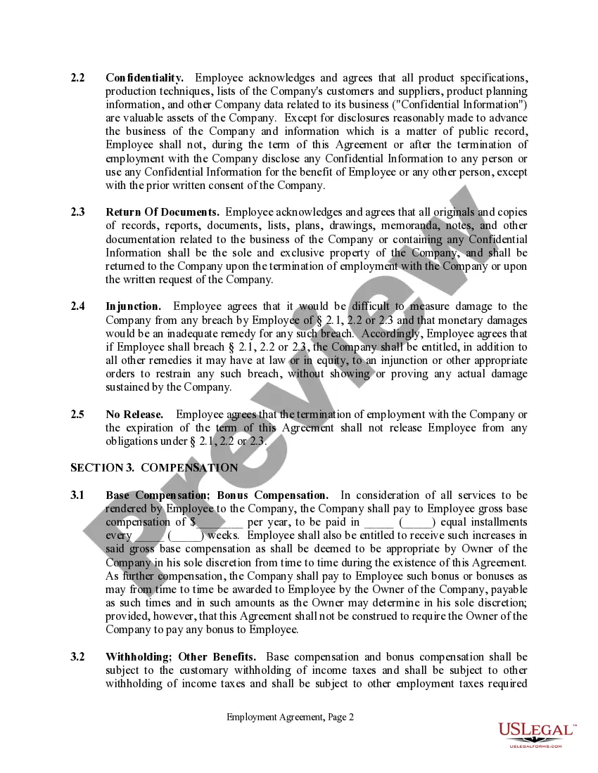 Get Employment Agreement - Long Version - Contract Preview Employment Agreement - Long Version - Contract