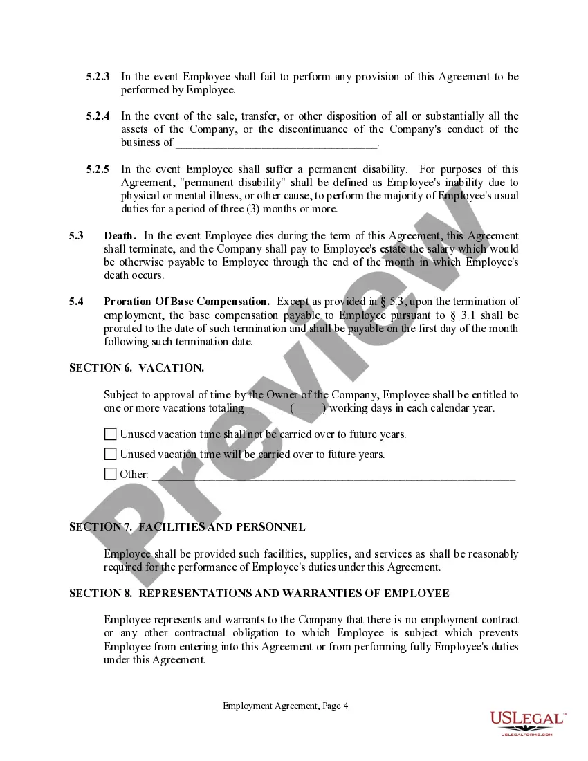 Get Employment Agreement - Long Version - Contract Preview Employment Agreement - Long Version - Contract