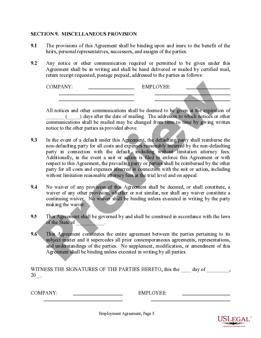 Get Employment Agreement - Long Version - Contract Preview Employment Agreement - Long Version - Contract