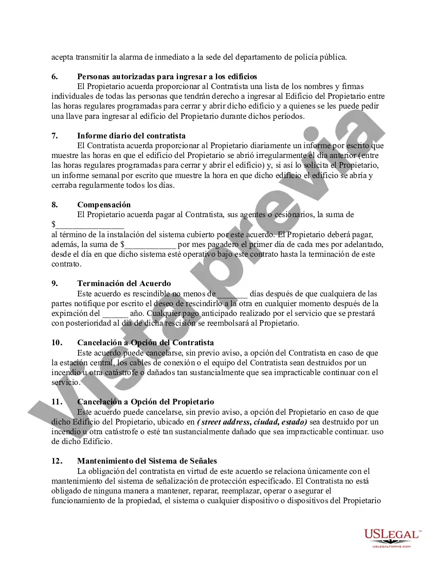 Preview Contrato de Servicios de Seguridad y Antirrobo o Alarma