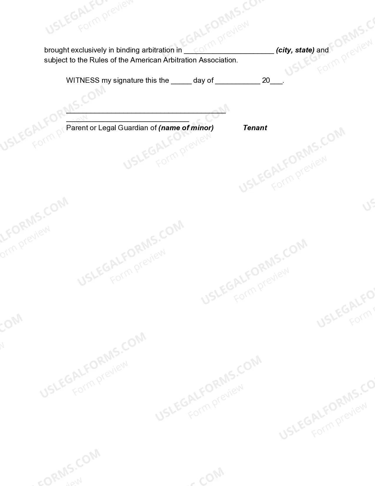 Preview Release of Landlord, Waiver of Liability, and Assumption of all Risks of Personal Bodily Injury Regarding a Trampoline Owned by Tenant and Located on Landlord's Property