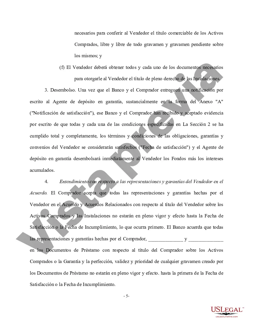 Preview Acuerdo de depósito en garantía - Forma larga