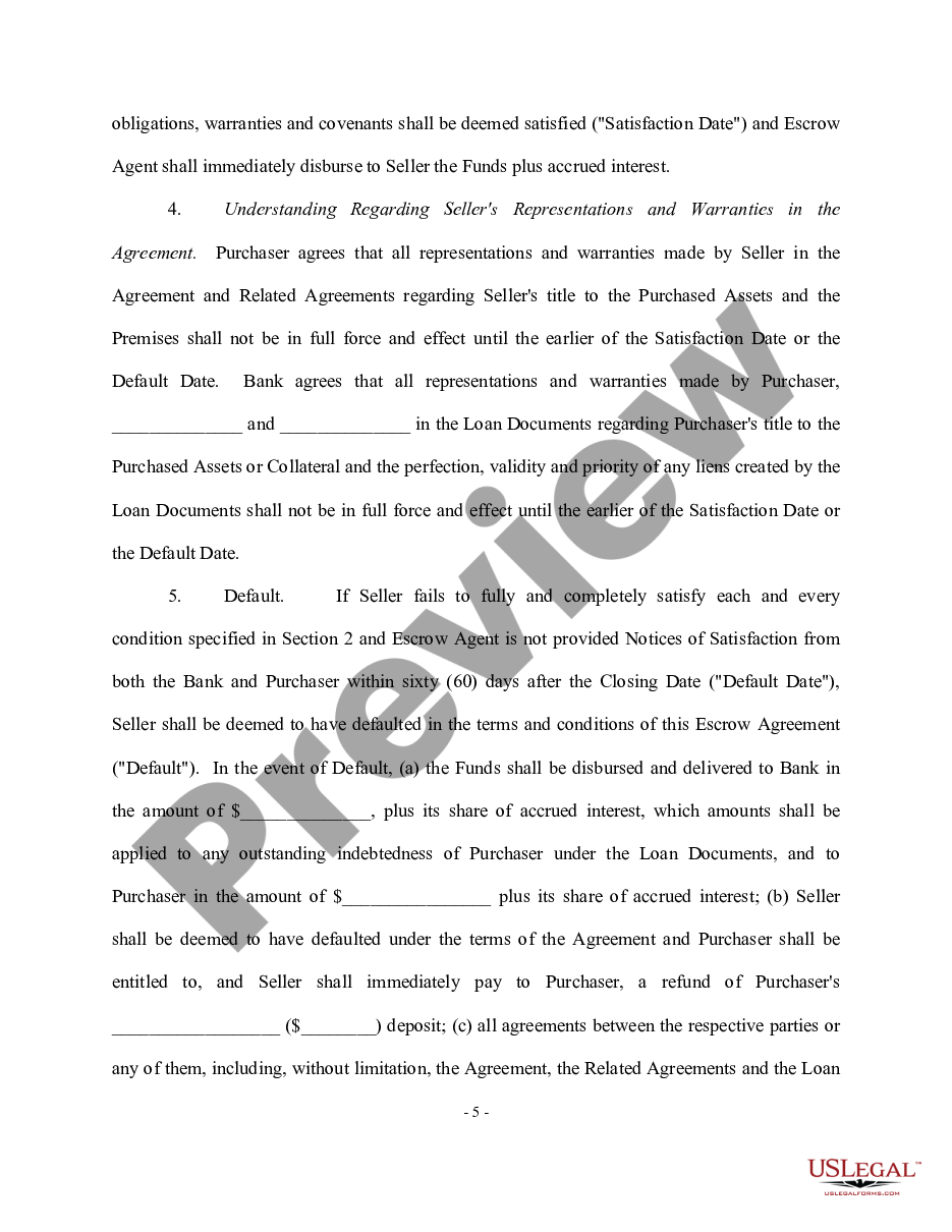 page 4 Escrow Agreement - Long Form preview