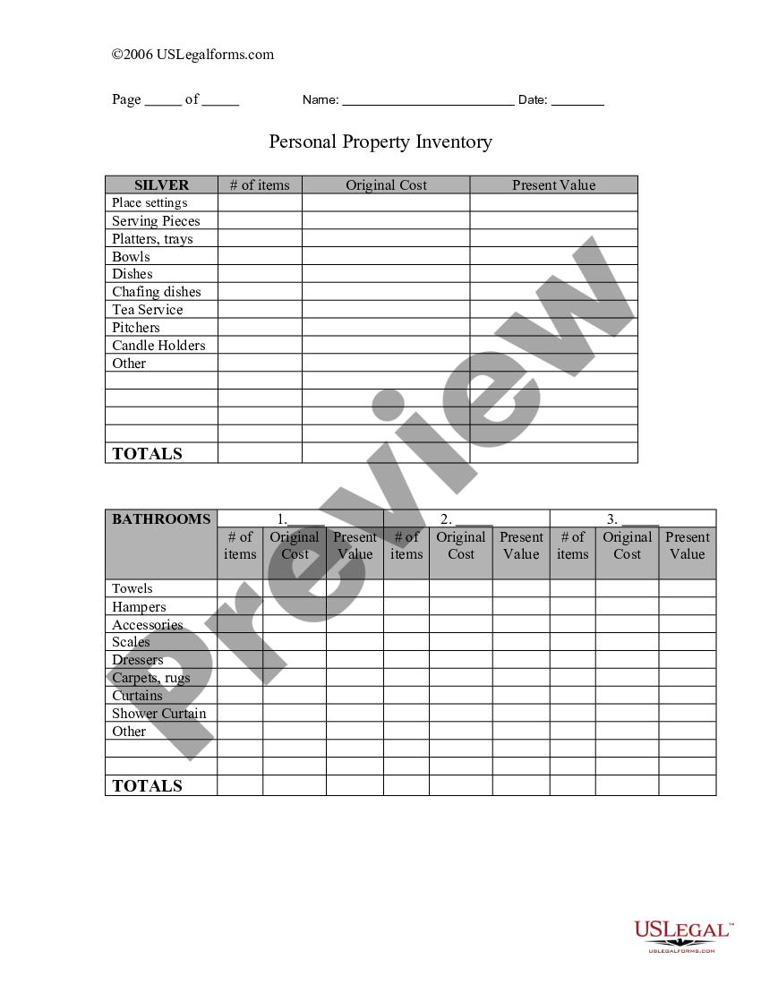 utah-personal-property-inventory-property-inventory-us-legal-forms