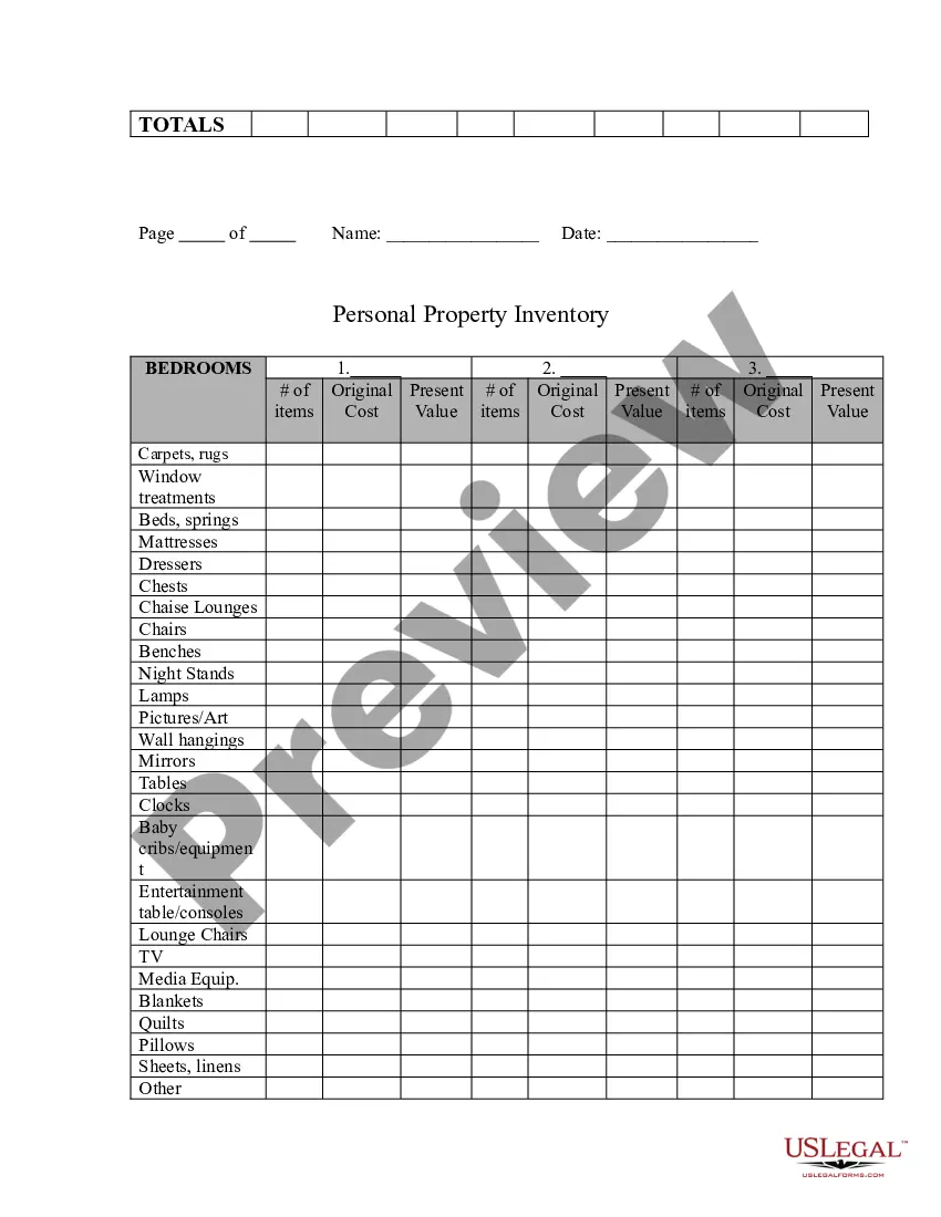 Get Personal Property Inventory Preview Personal Property Inventory