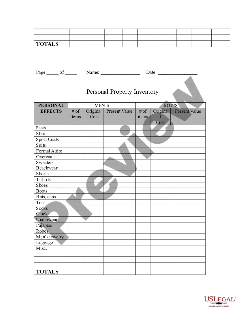 Get Personal Property Inventory Preview Personal Property Inventory