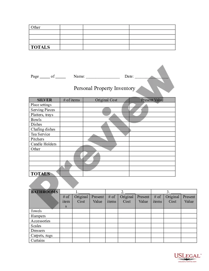 Get Personal Property Inventory Preview Personal Property Inventory