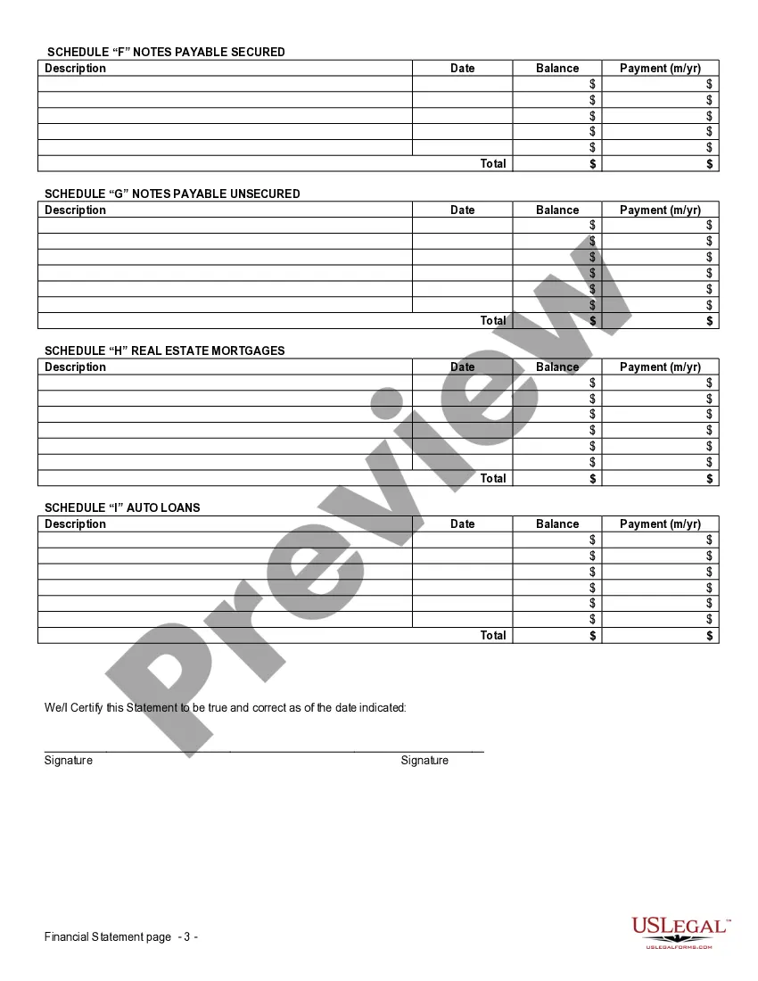 Get Financial Statement Form - Husband and Wife Joint Preview Financial Statement Form - Husband and Wife Joint