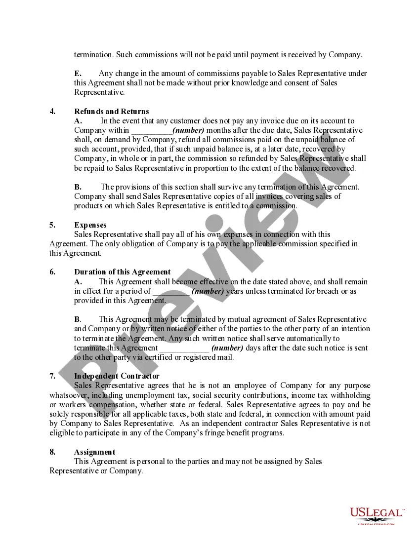 Get Agreement with an Individual Sales Representative for Referral of Business Preview Agreement with an Individual Sales Representative for Referral of Business