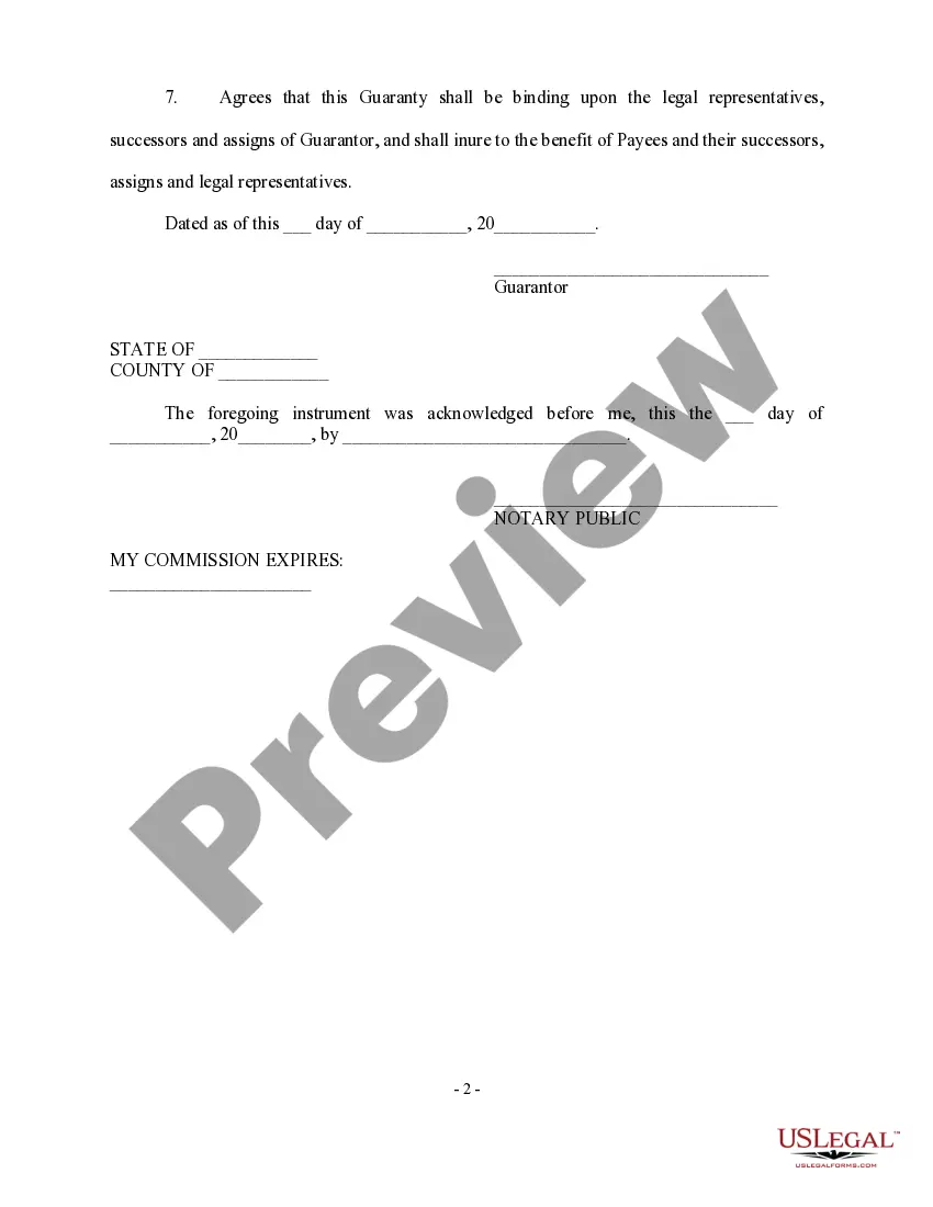 Get Personal Guaranty - General Preview Personal Guaranty - General