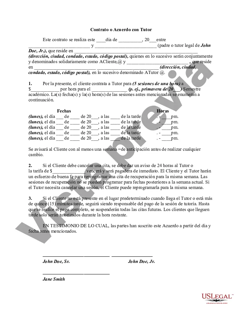 Preview Contrato o Convenio con Tutor