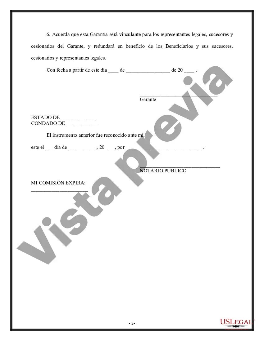 Preview Garantía de Cuenta Abierta - Forma Alternativa