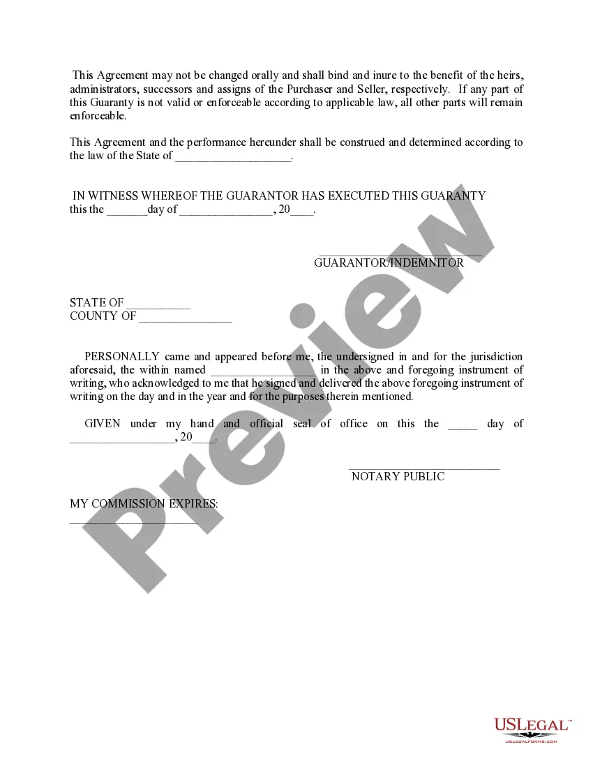 Get General Guaranty and Indemnification Agreement Preview General Guaranty and Indemnification Agreement
