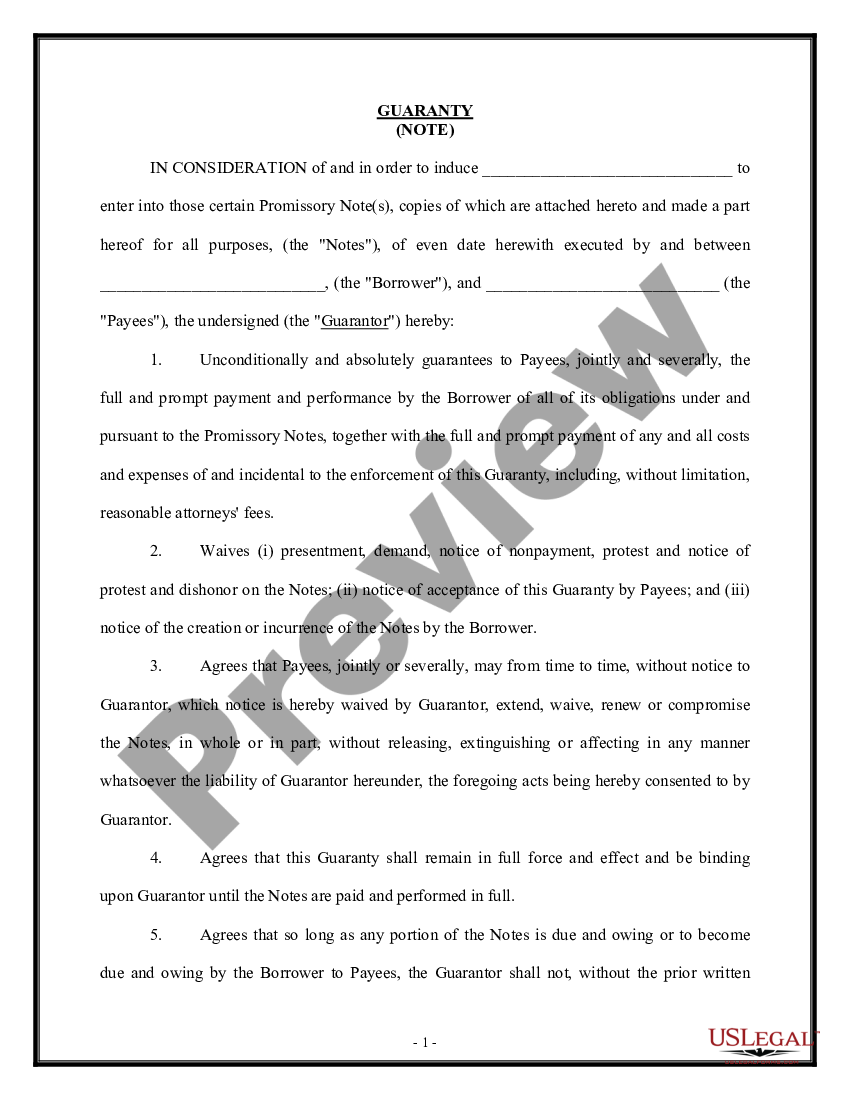 Promissory Note With Personal Guarantee Template