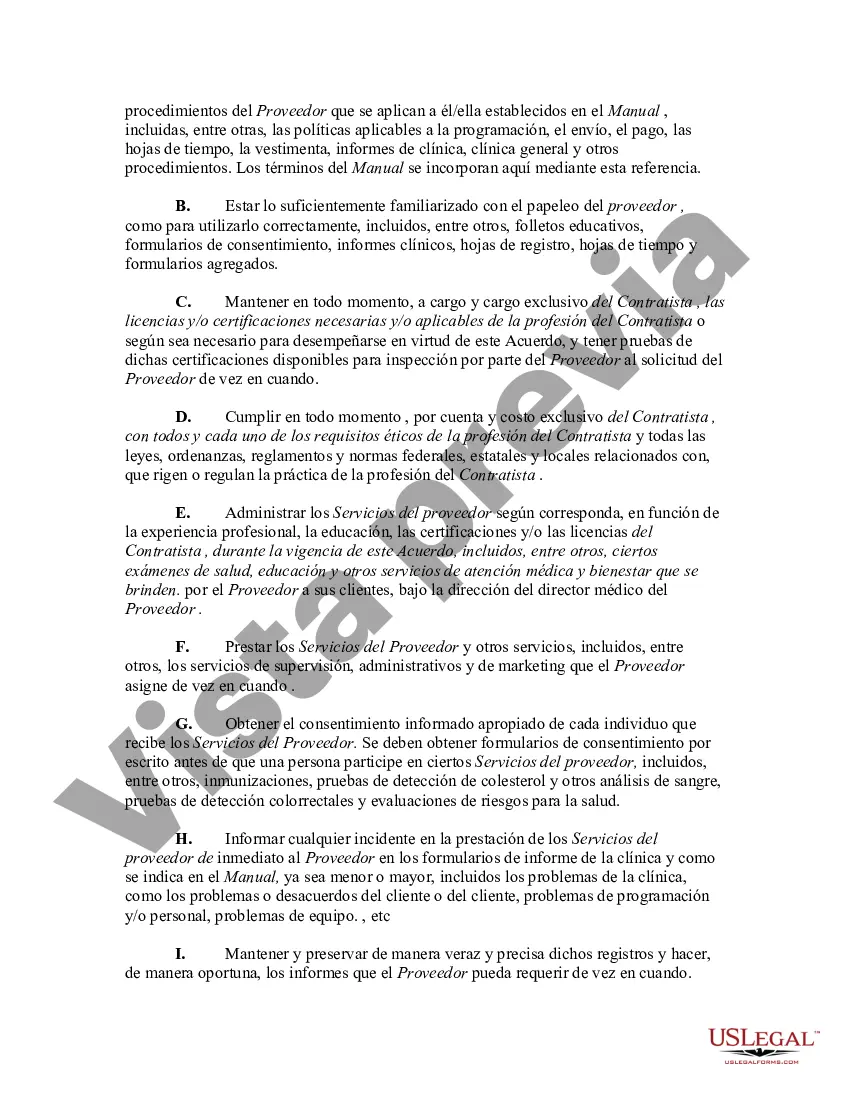 Preview Acuerdo de contratista independiente para proveedores de atención médica