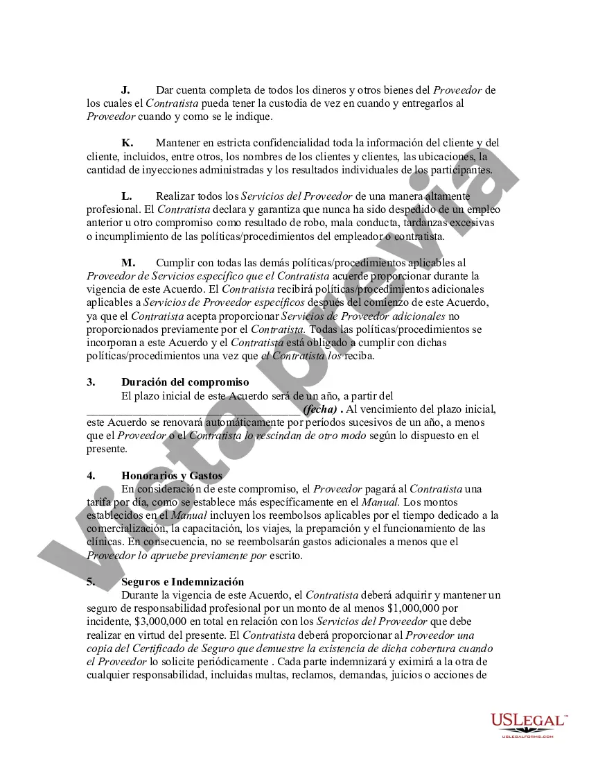Preview Acuerdo de contratista independiente que trabaja por cuenta propia con un trabajador de atención médica
