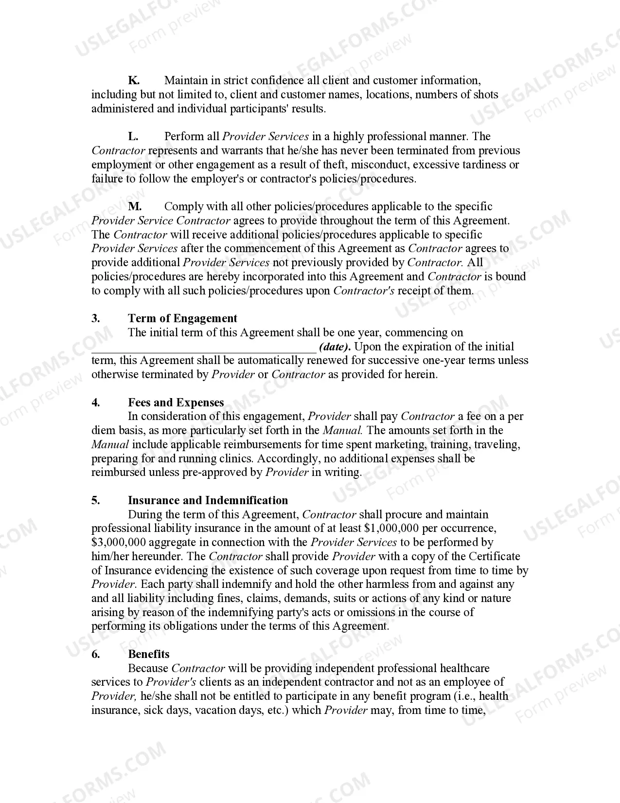 Preview Self-Employed Independent Contractor Agreement with Health Care Worker