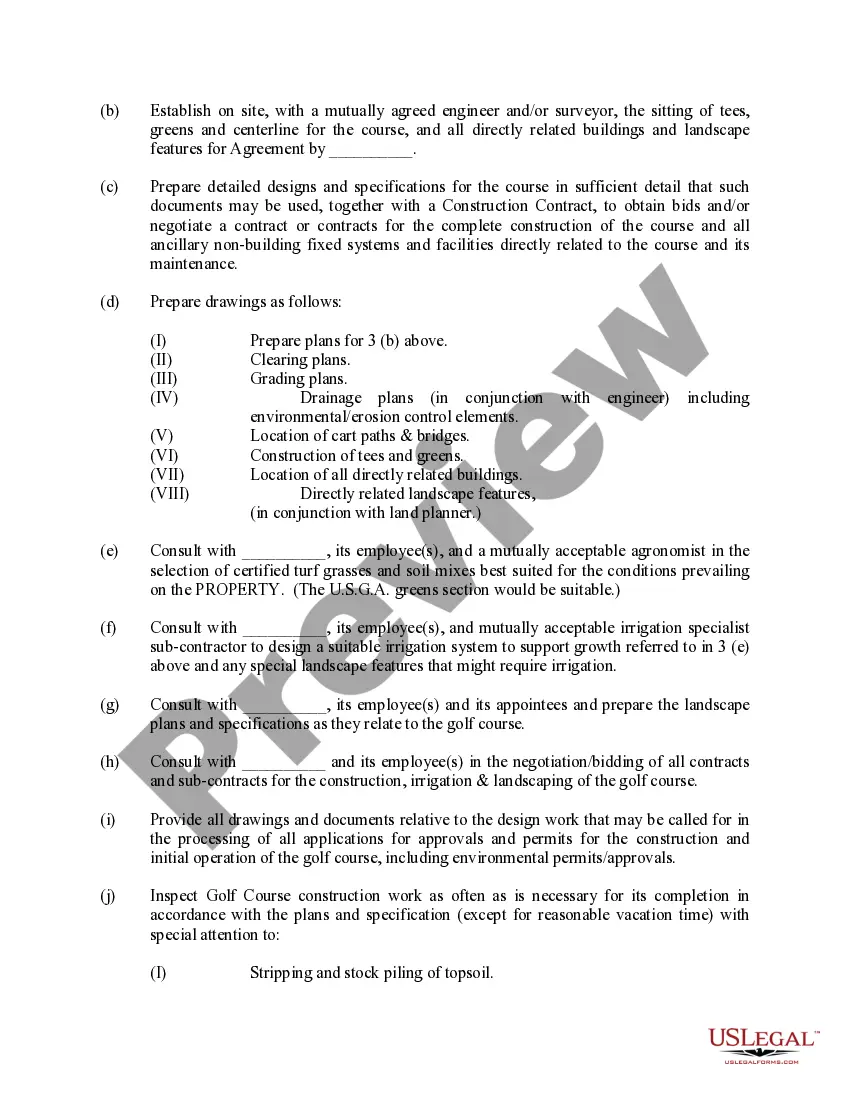 Get Golf Course Design Contract Preview Golf Course Design Contract