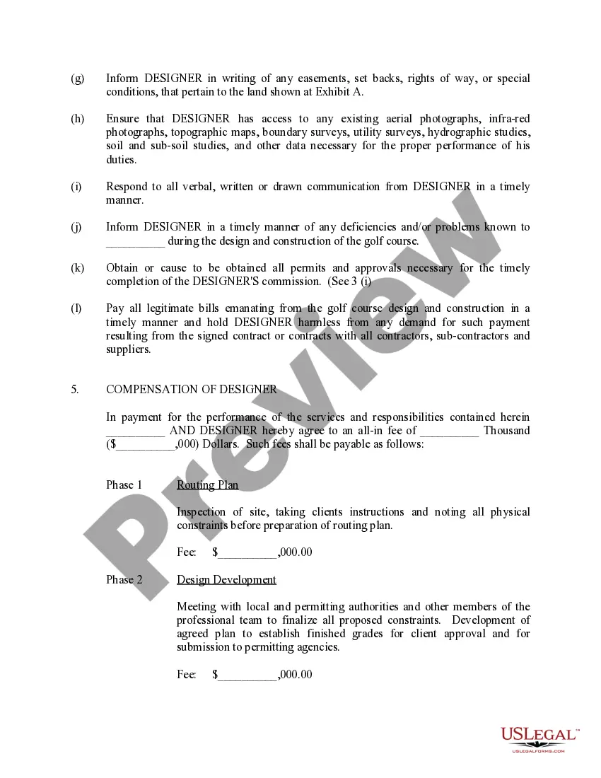 Get Golf Course Design Contract Preview Golf Course Design Contract