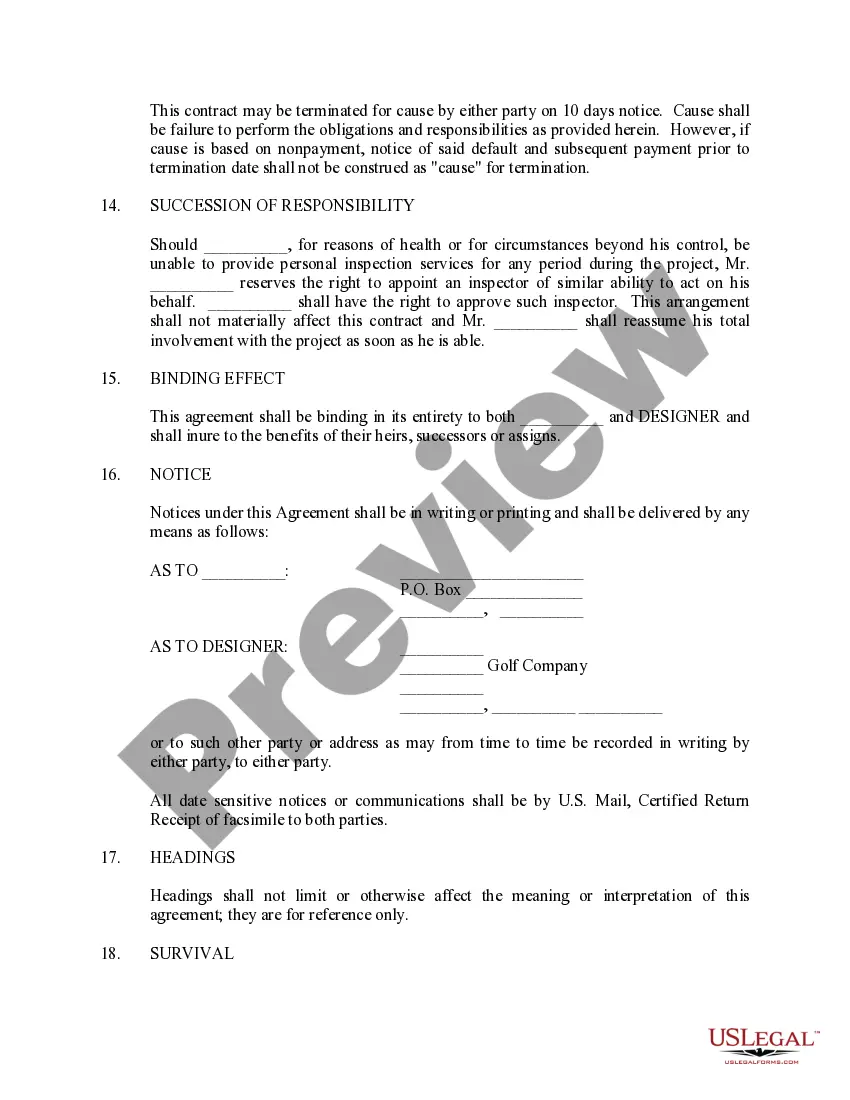 Get Golf Course Design Contract Preview Golf Course Design Contract