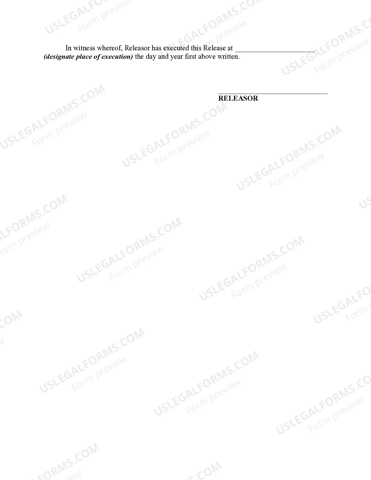 Preview Personal Injury Release By Individual From Responsibility for Participation in Inherently Dangerous Activity